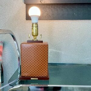 Ralph Lauren Porcelain Table Lamp with Basketweave Glaze